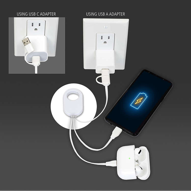 "WEBER" 5-in-1 Cell Phone Charging Cable with Carabiner Clip 35