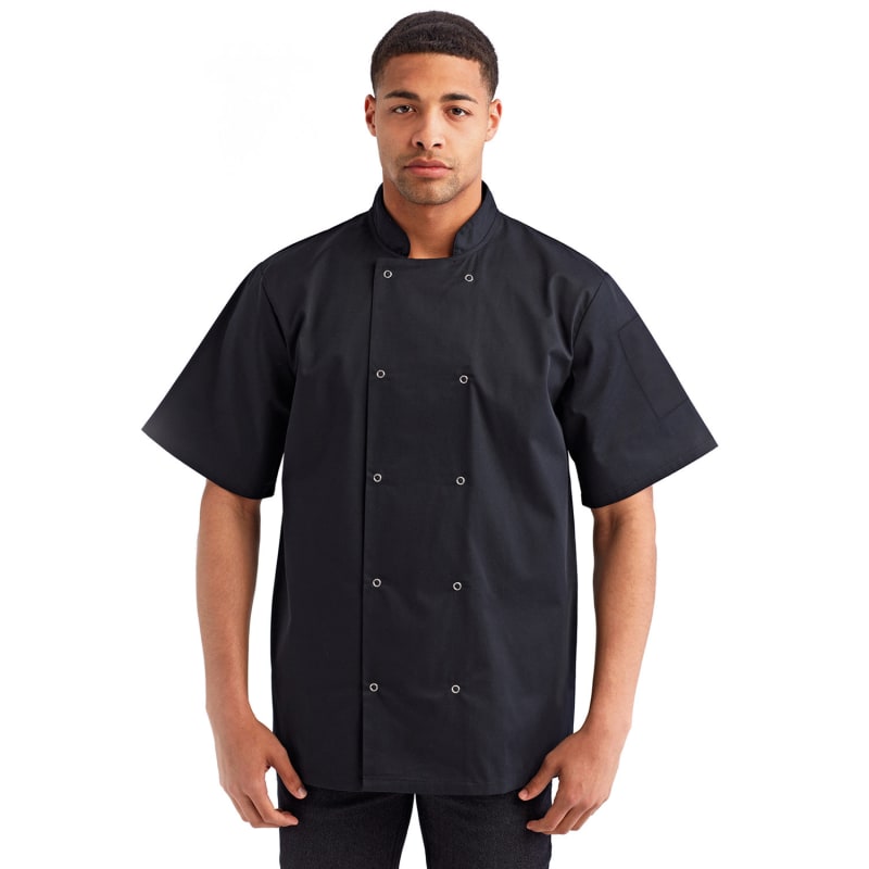 Artisan Collection By Reprime Unisex Studded Front Short-Sleeve Chef's Jacket 5