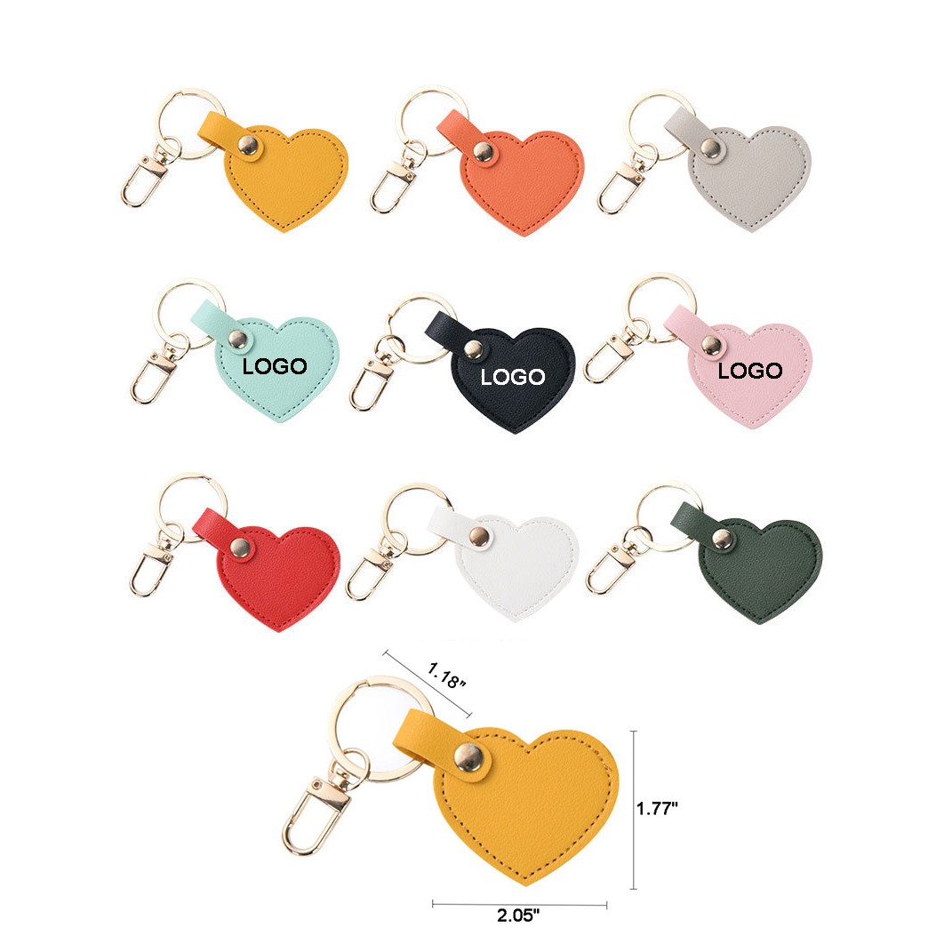 Leather Heart Keychain Ring 2