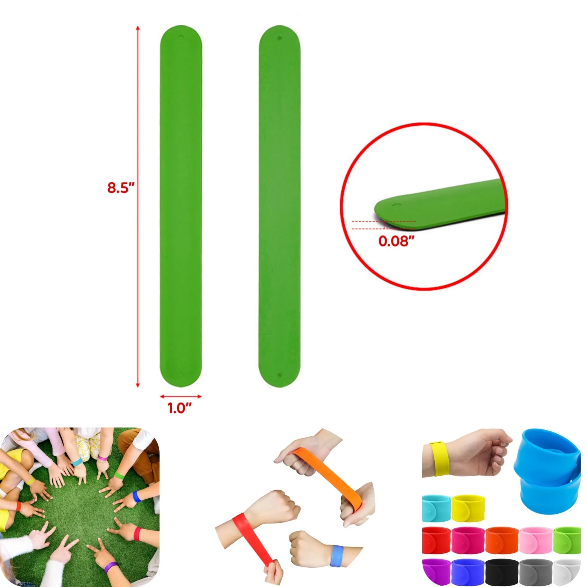 Custom Silicone Slap Bracelet Wristband 2