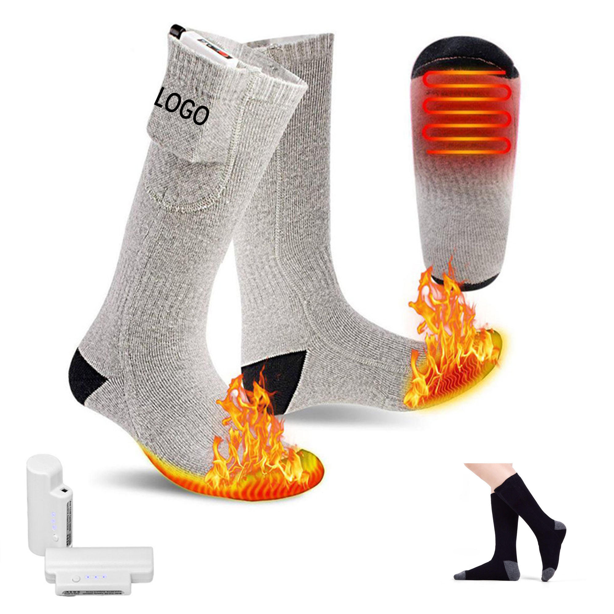 Rechargeable Electric Heated Socks Winter Foot Warmers 3