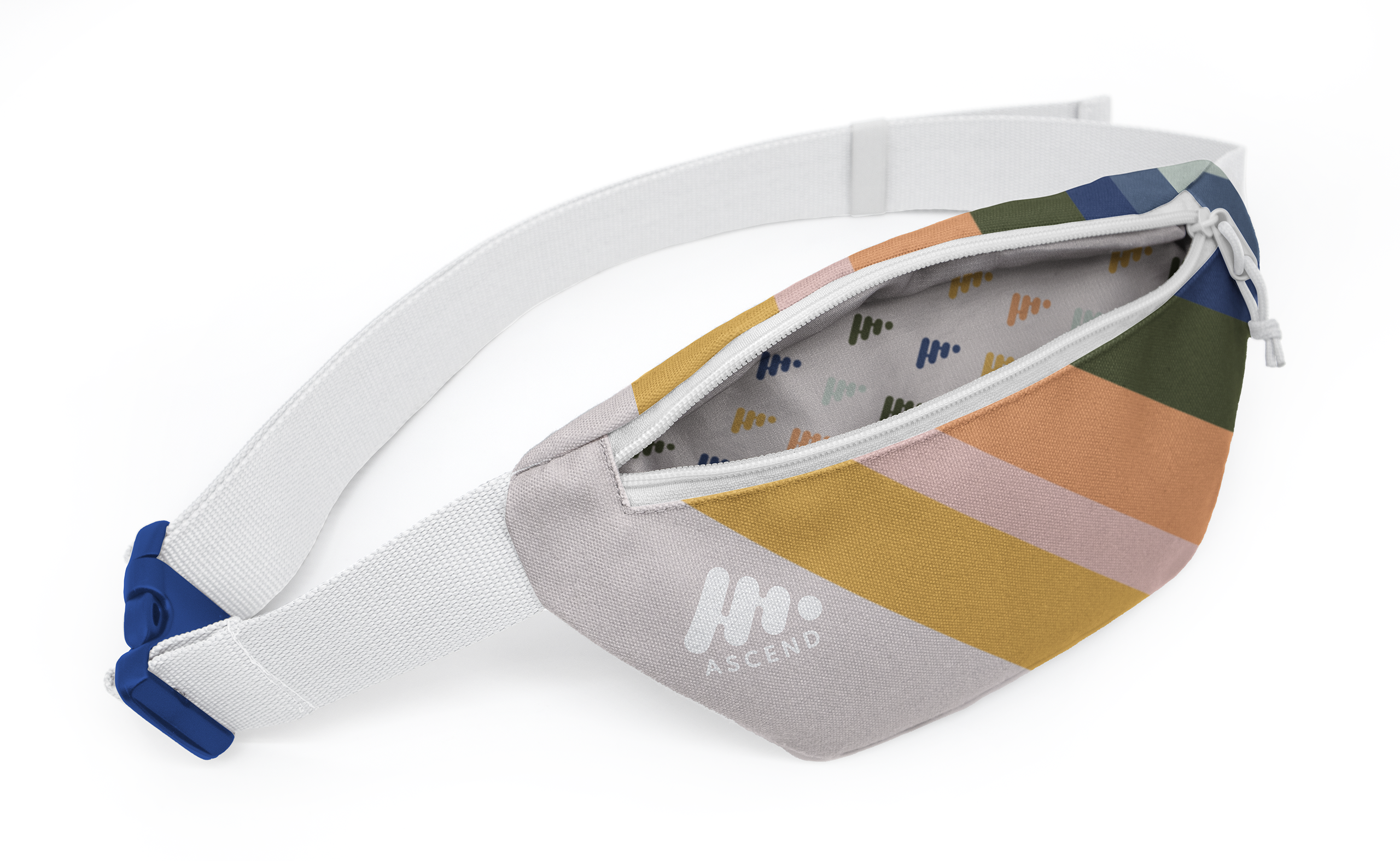 Full Color Canvas Fanny Pack with Printed Lining