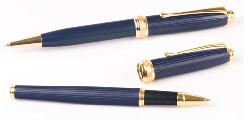 Inluxus Executive Style Ballpoint Pen & Rollerball Pen Set with Gold Appointments
