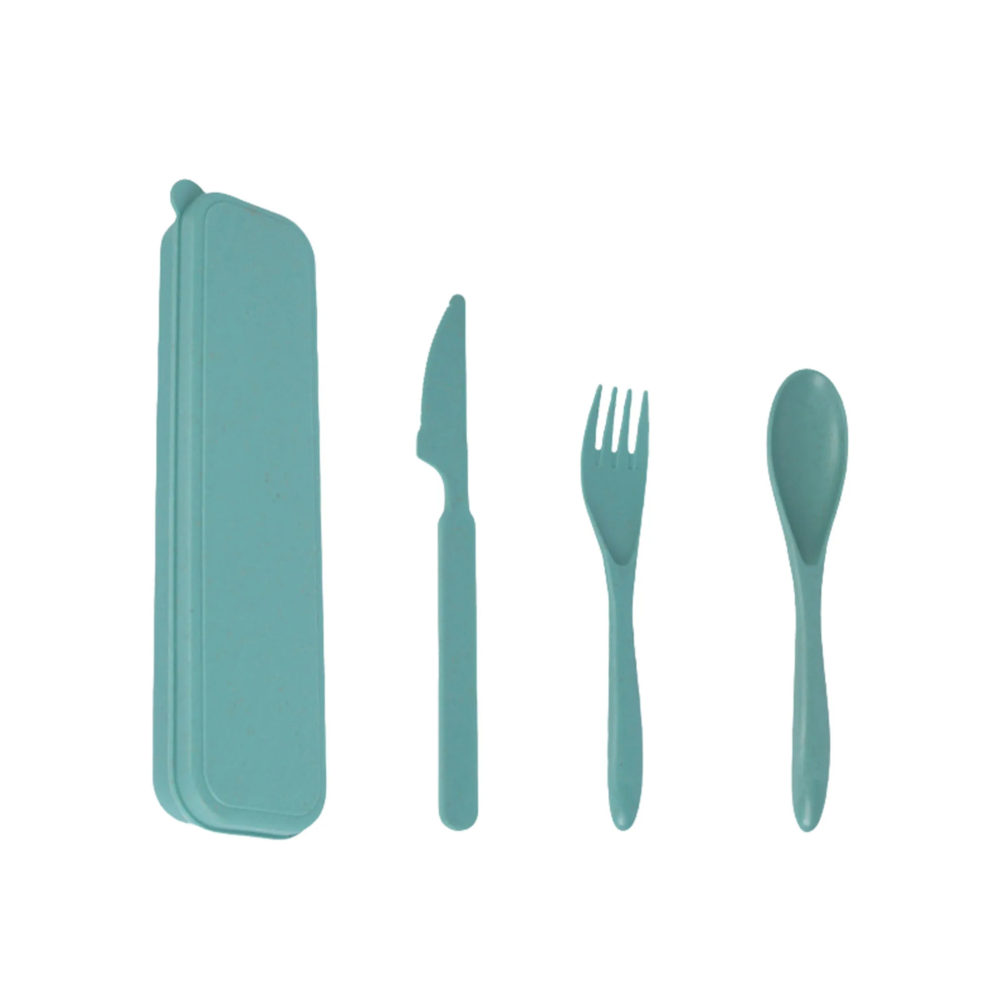4 Pcs Portable Wheat Straw Cutlery Set With Case 6