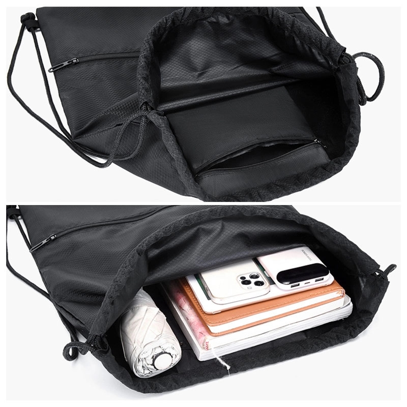 Custom Drawstring Backpack Bag, Waterproof,zipper pocket 2