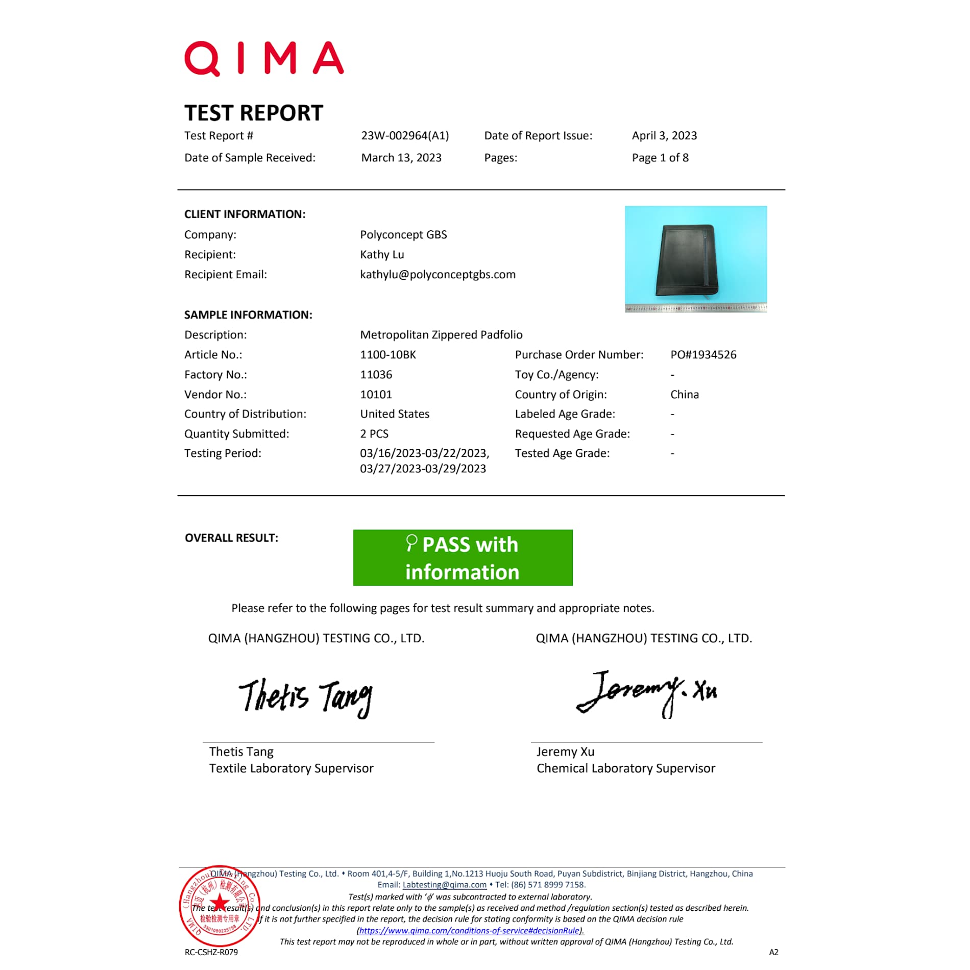 FSC® Mix Metropolitan Zippered Padfolio 22