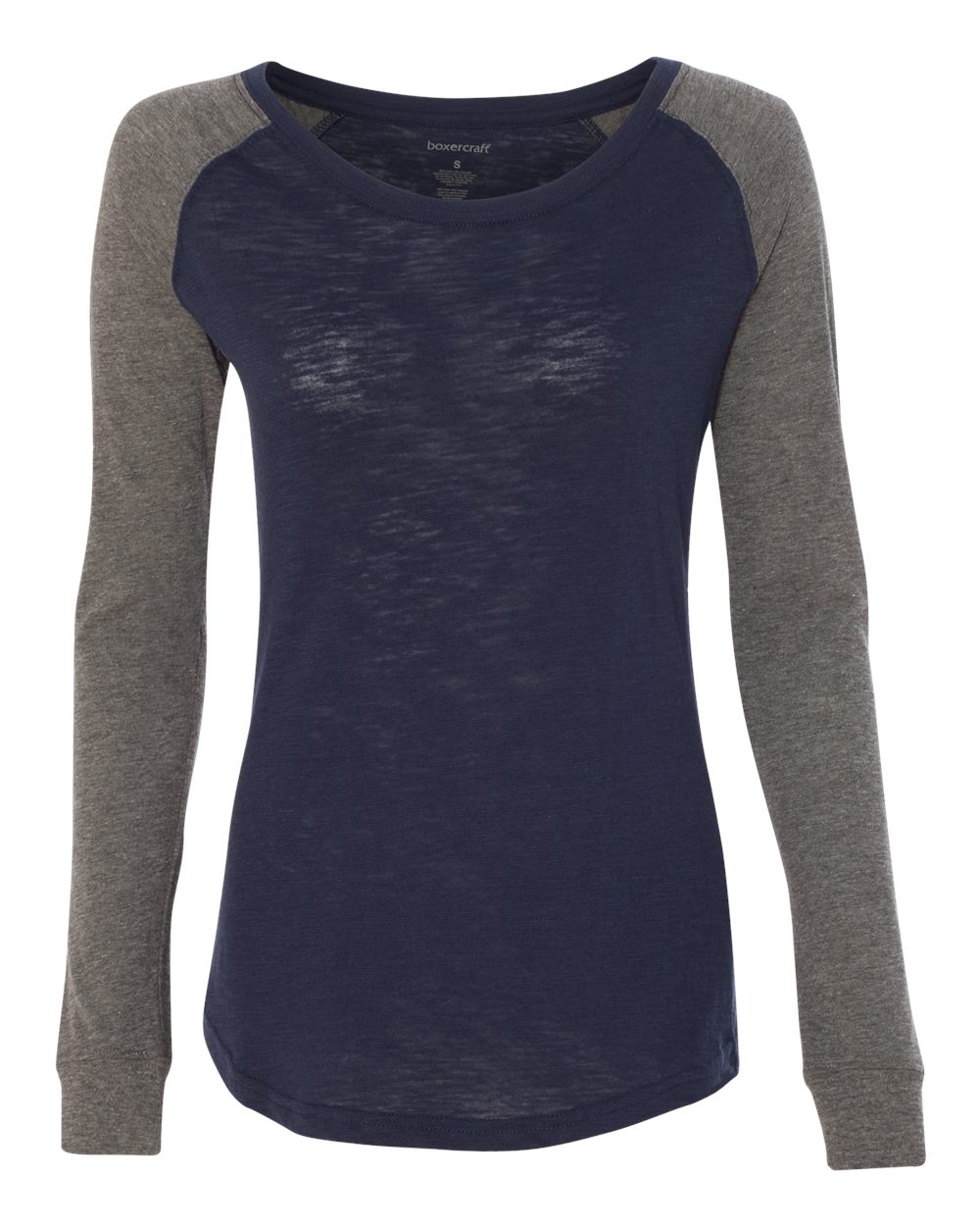 Women's Preppy Patch Slub Long Sleeve T-Shirt - T66 37