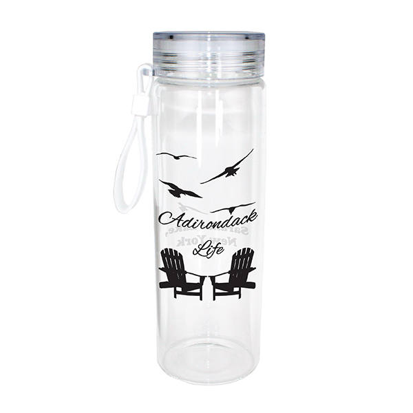 20 oz. Durable Clear Glass Bottle with Screw on Lid 2