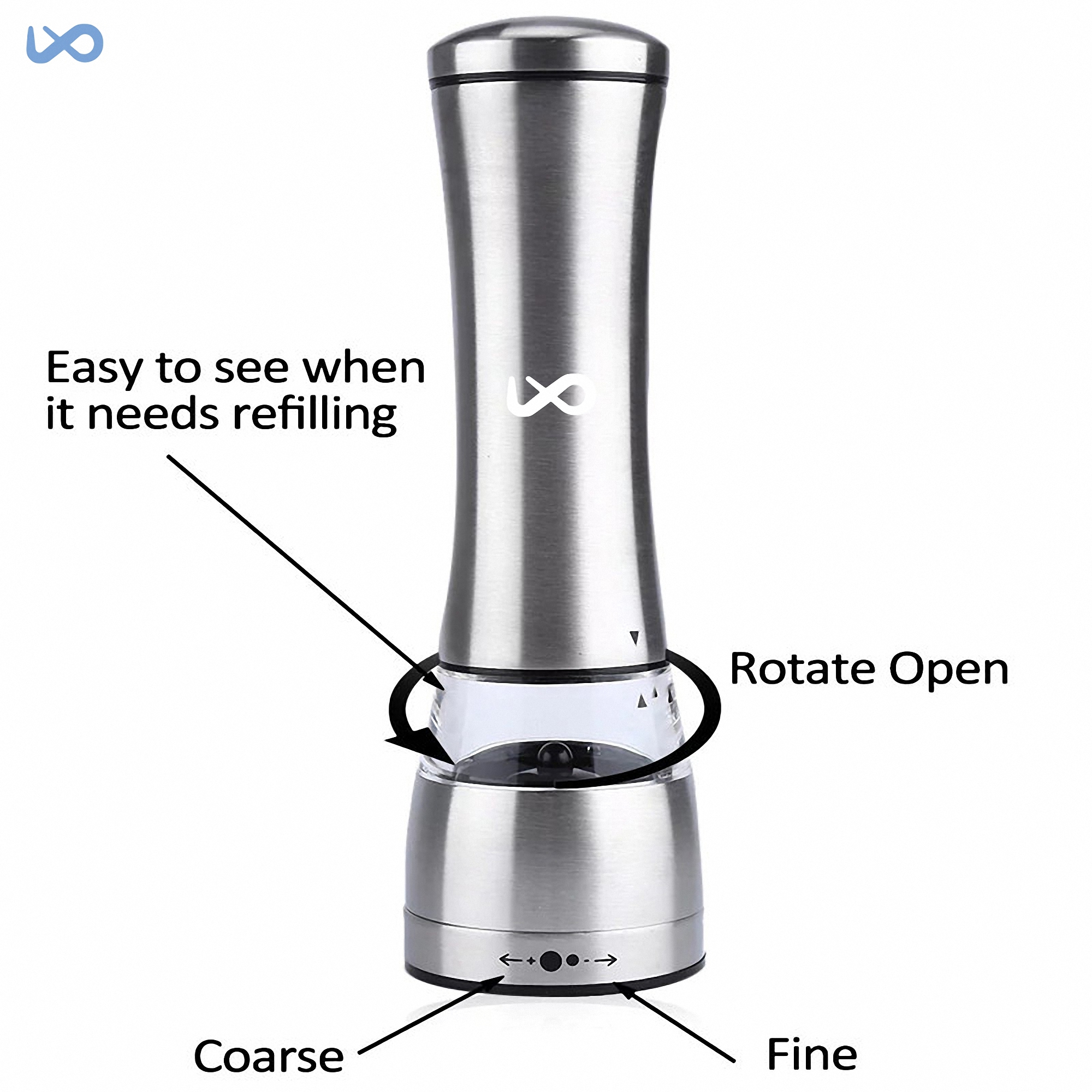 Adjustable Salt and Pepper Grinder Set 4