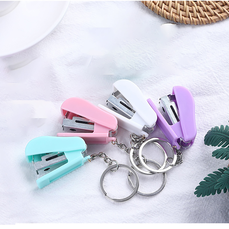 Portable Paper Binding Binder Mini Stapler w/Keychain 6
