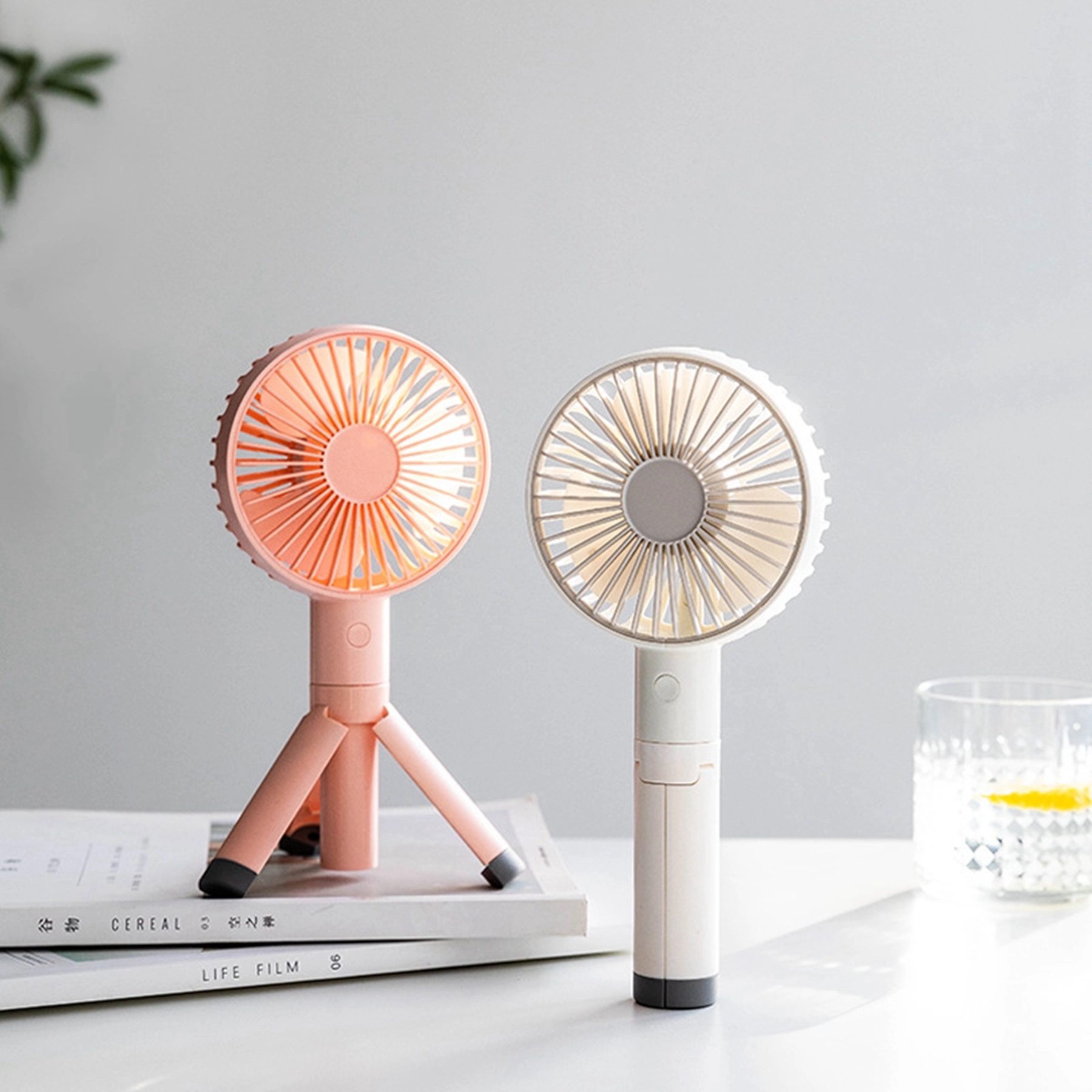 1200 mAh Folding Tripod Shape Handheld Fan 4