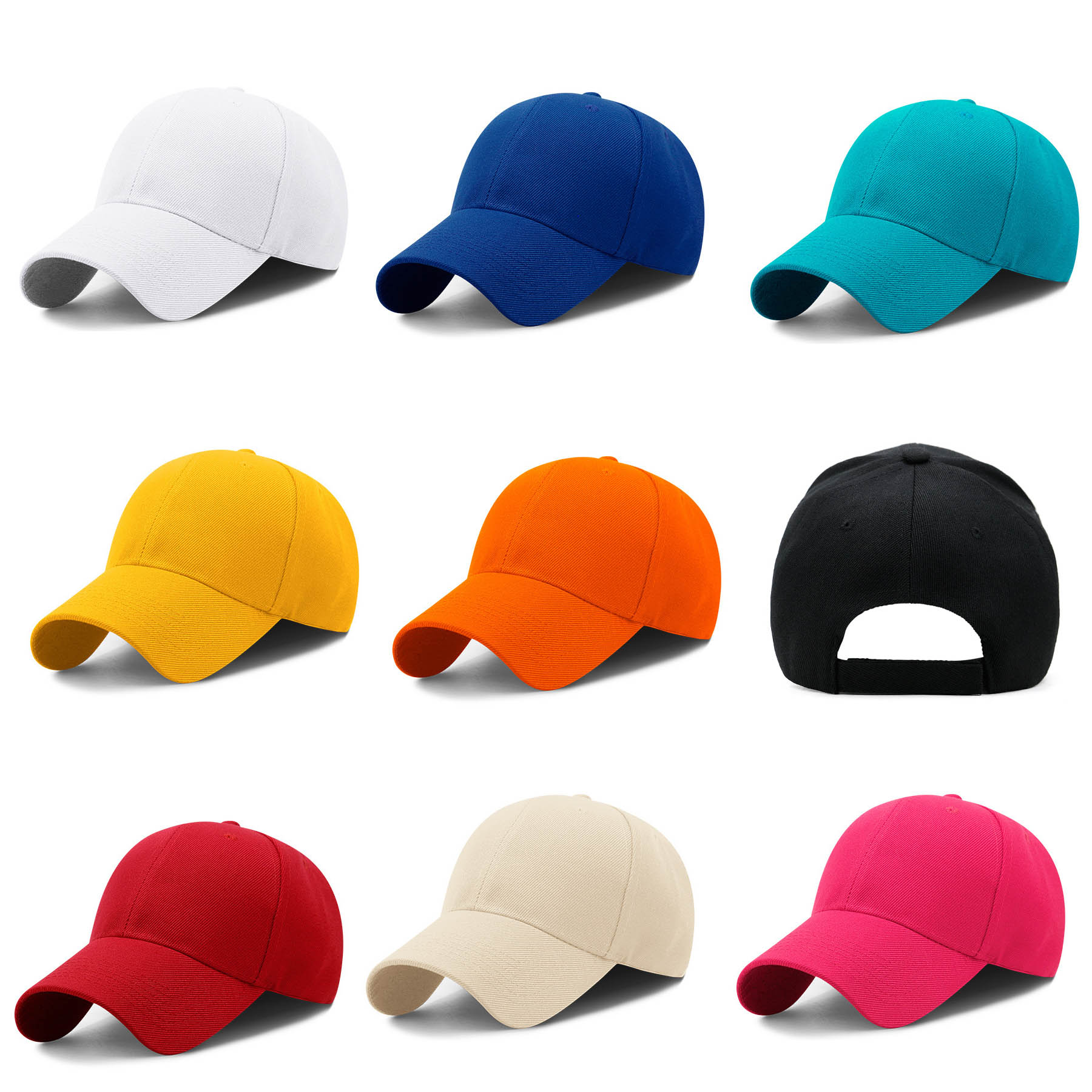 Unisex 6-PC Cotton Twill Adjustable UnconstructedBaseball Cap 2