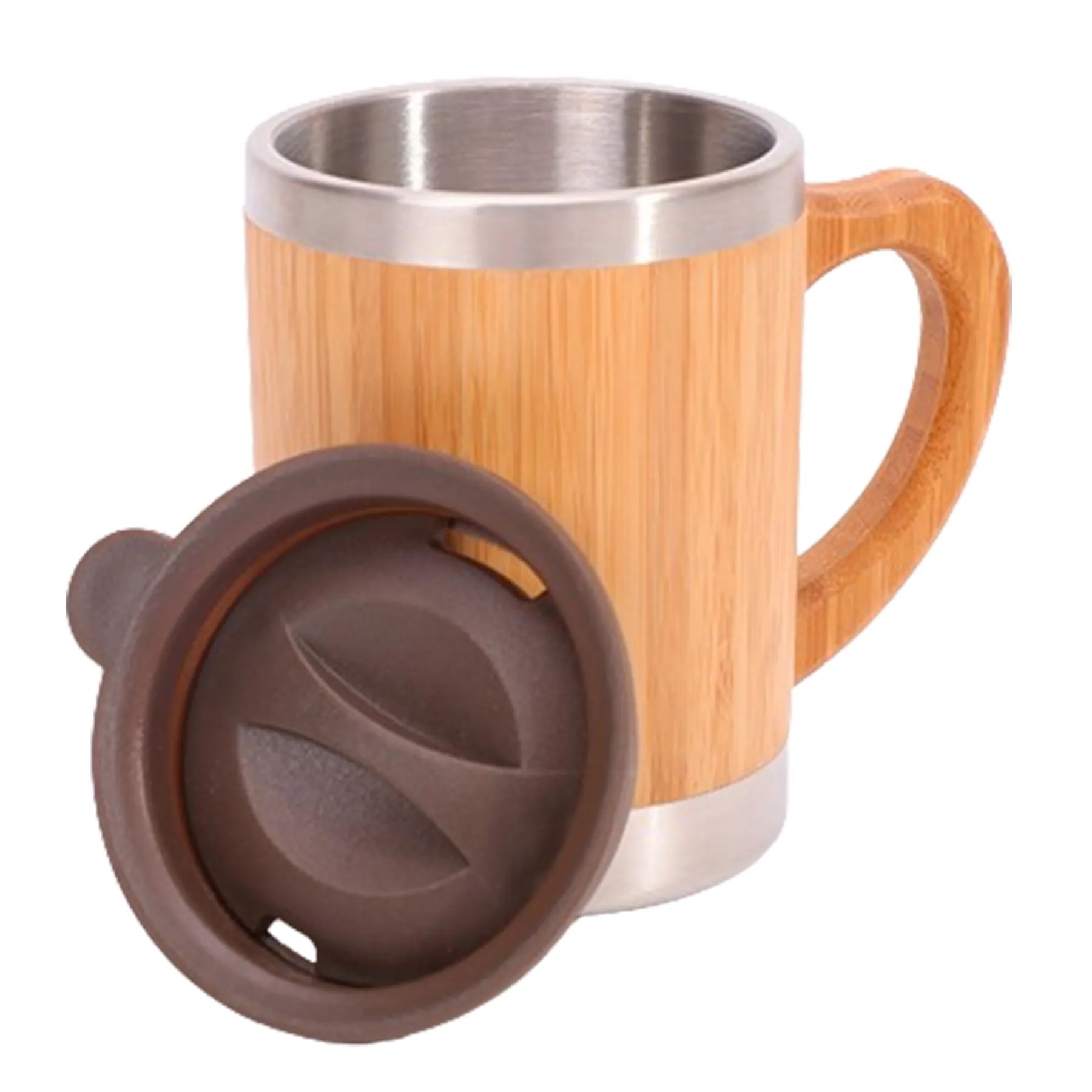 Bamboo Double Wall Insulation Cup W/ Lid 3