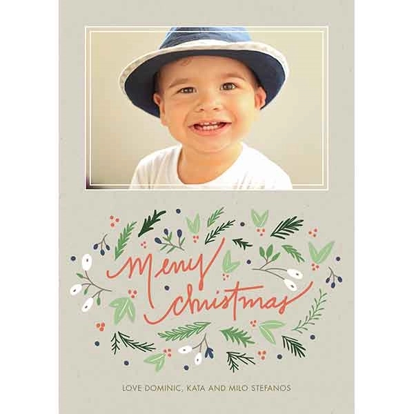 Merry Christmas Flat Photo Choice of Back Card 3