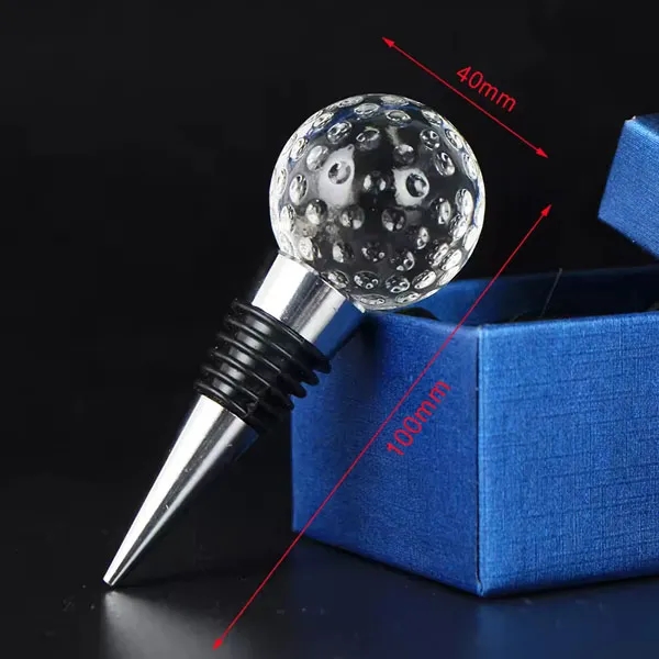 Golf Shaped Crystal Wine Bottle Stopper 3