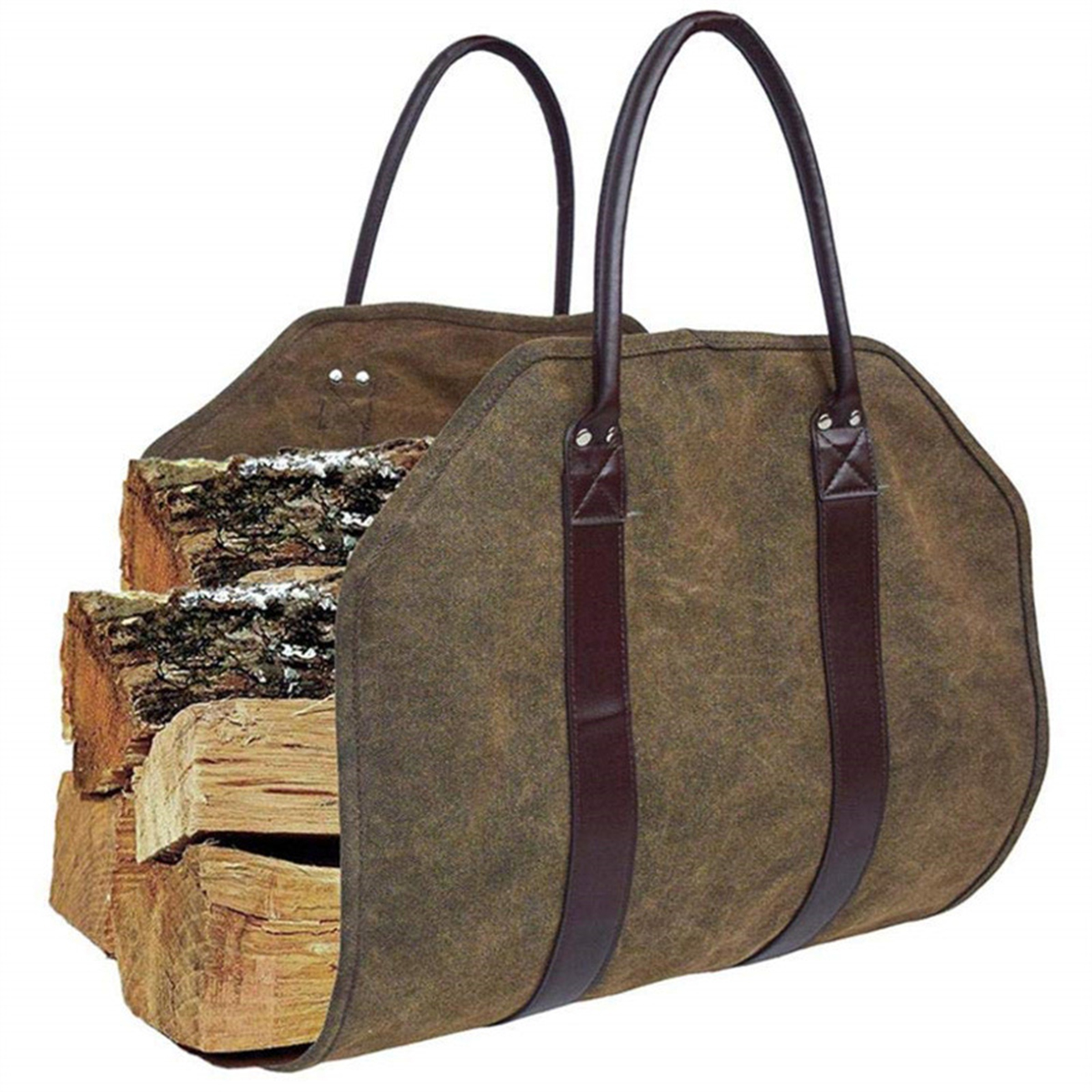Canvas Heavy-Duty Waxed Canvas Log Tote For Indoor And Outdoor Use 3