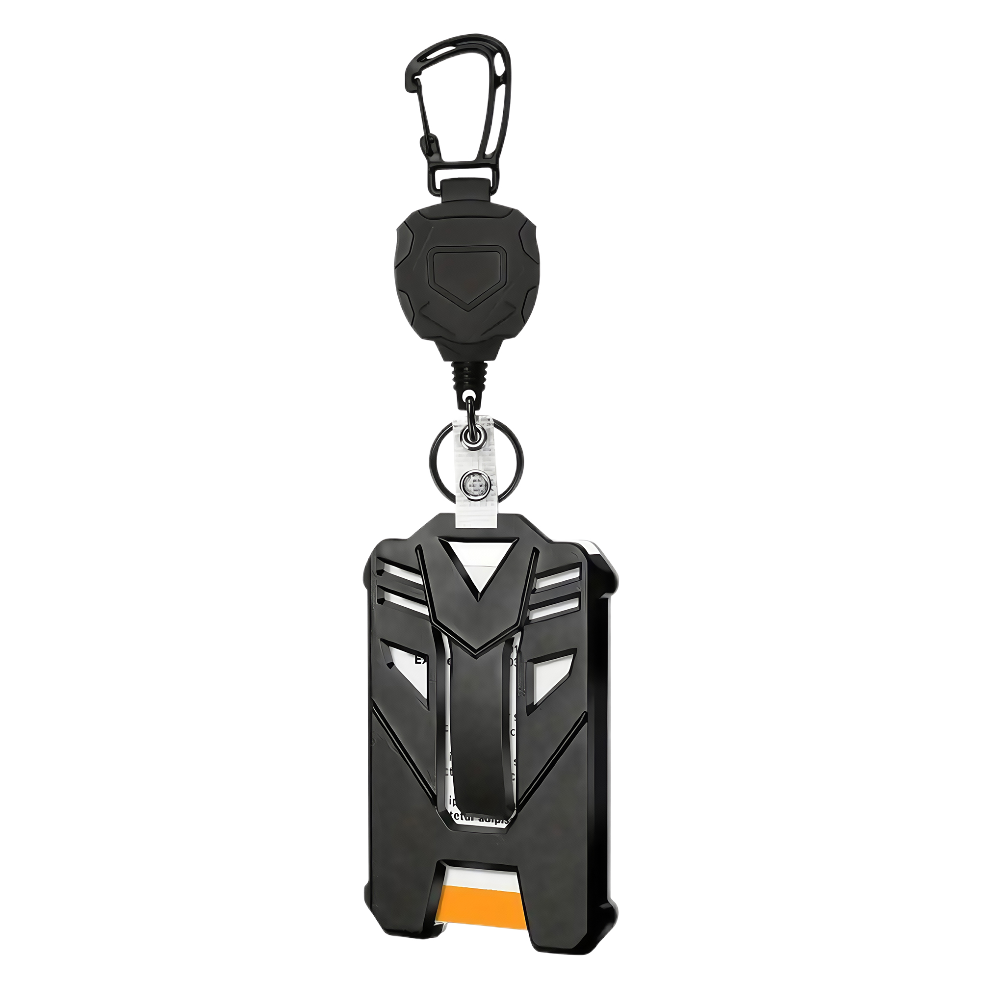 Quadrilateral Card Holder Carabiner with High Elasticity Rope for Outdoor Climbing and Hiking 3