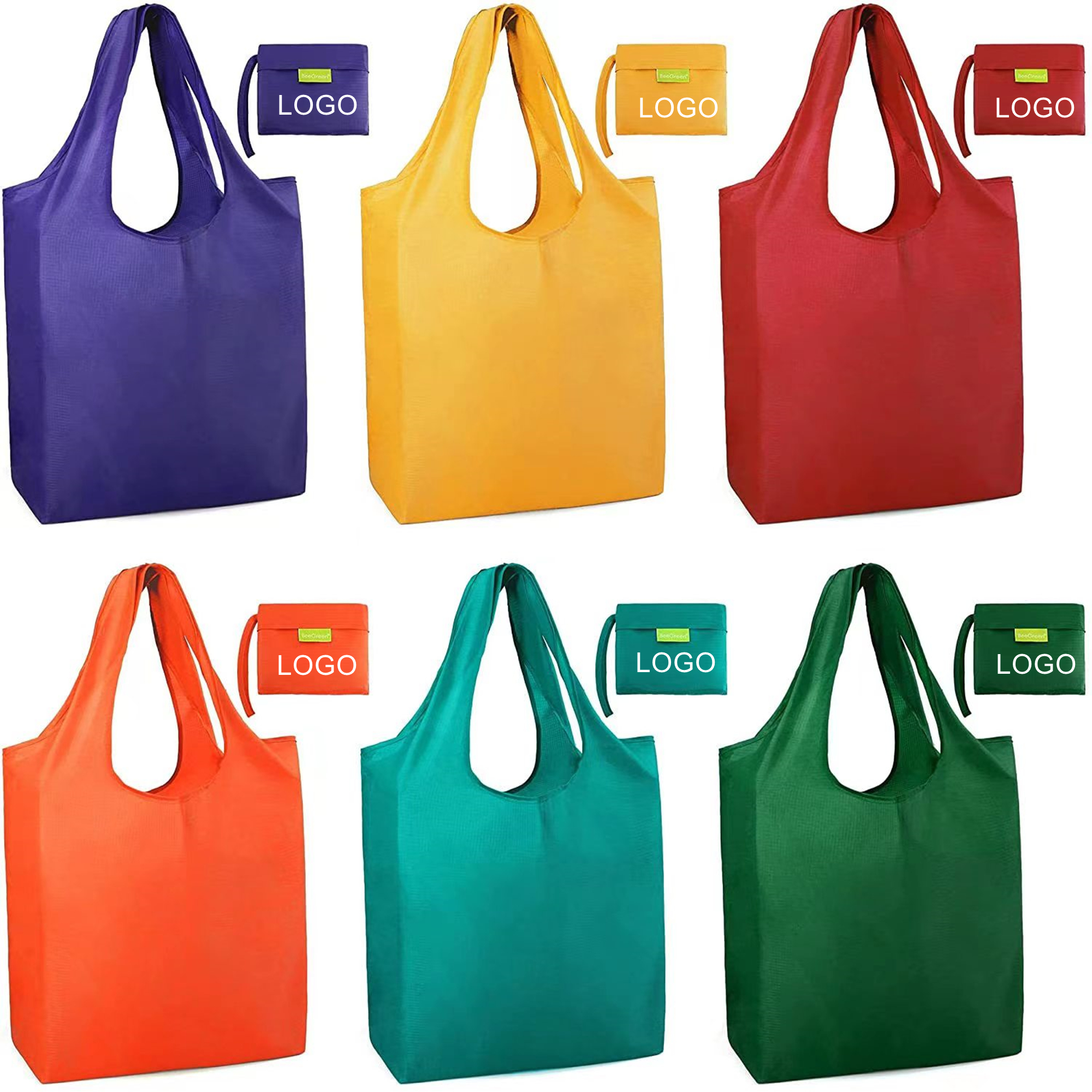 Reusable Grocery Bags With Punch Set Of 6