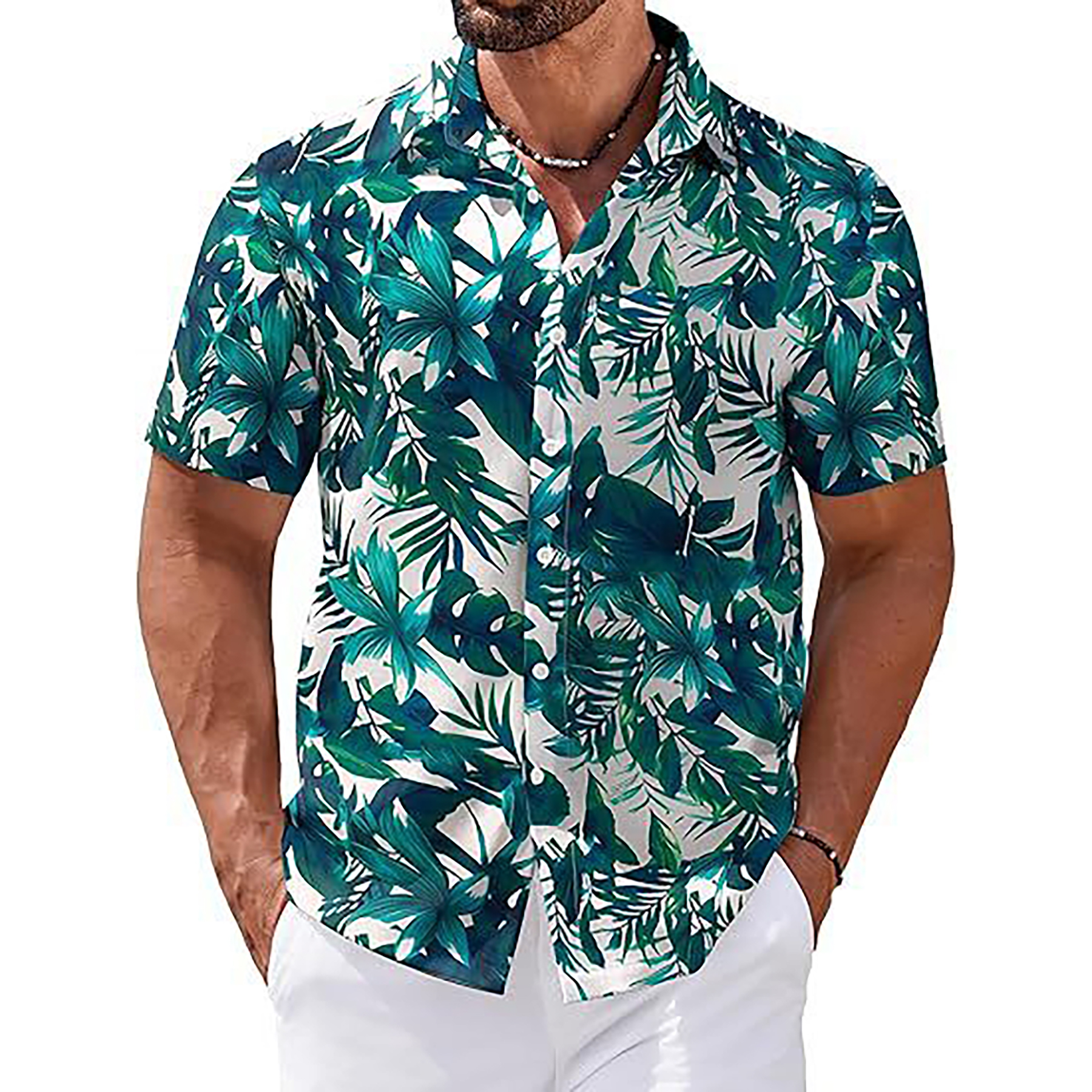 Men's Tropical Floral Beach Shirt 10