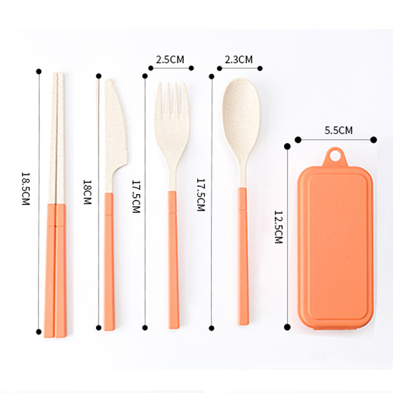Wheat Straw Detachable Tableware Set 5