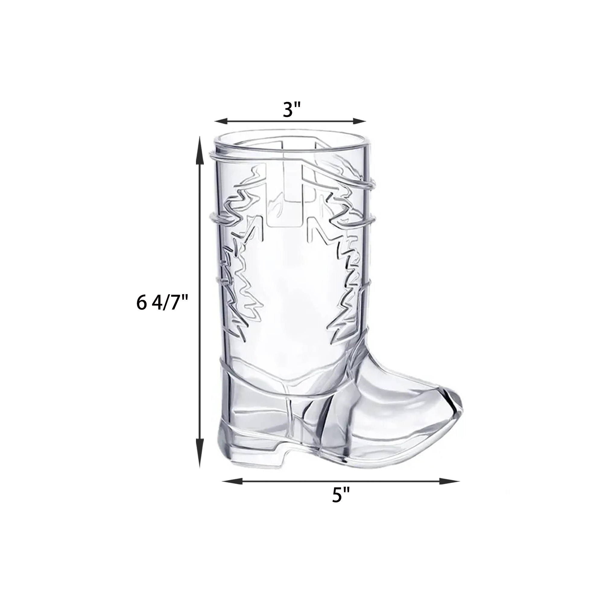 17 OZ Clear Plastic Cowboy Boot Mug 3