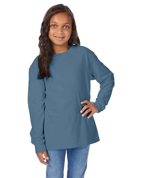 Youth Garment-Dyed Long Sleeve T-Shirt - GDH275 37