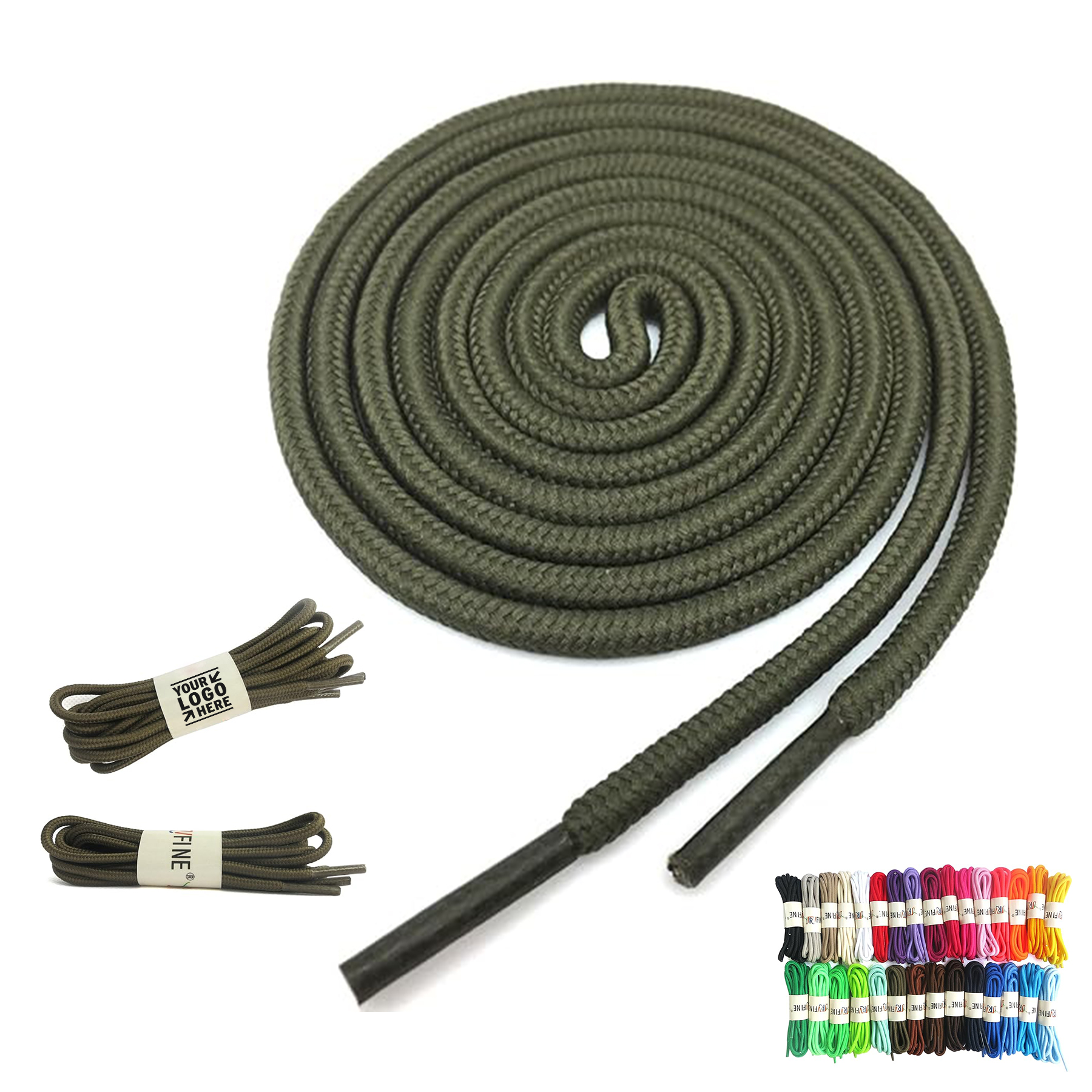 2 Pair Round Athletic Shoelaces Boot Shoe Lace String