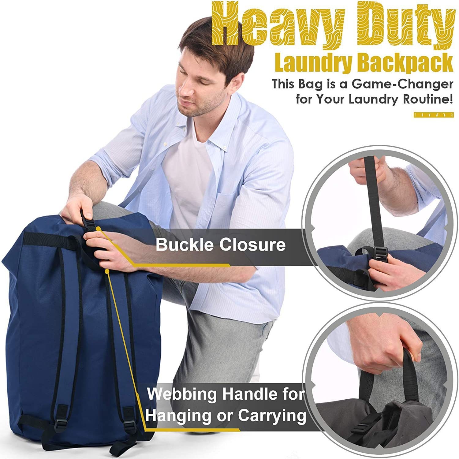 Large Laundry Bag with Straps 2