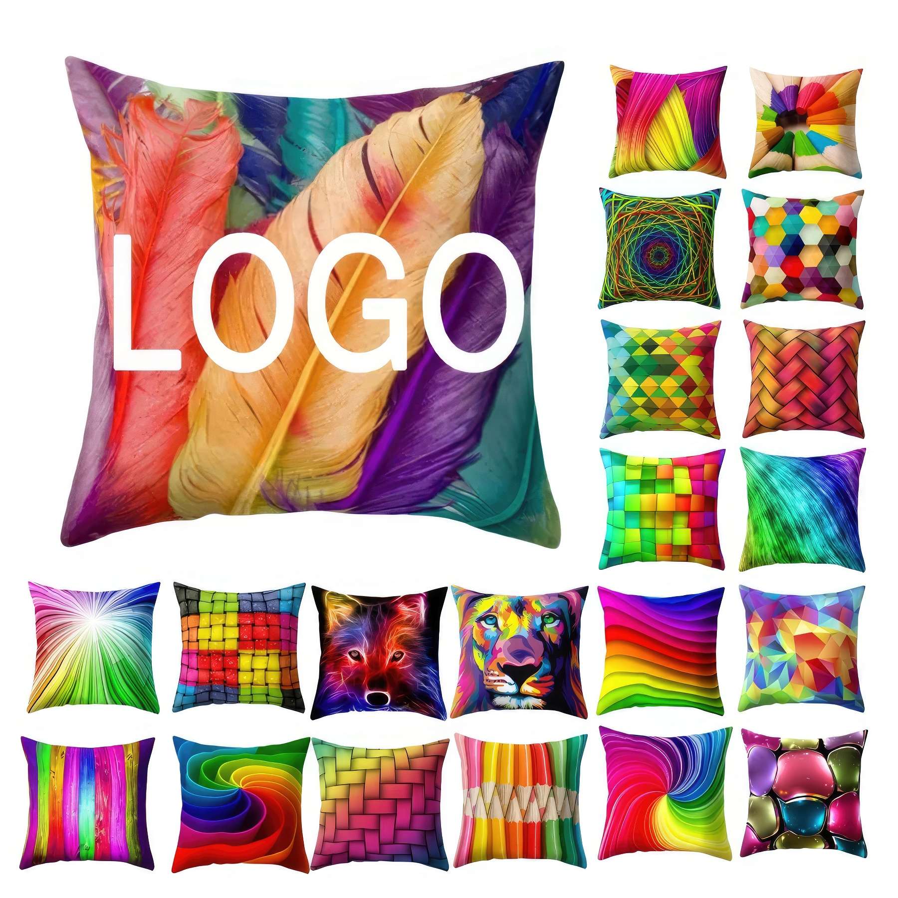 Custom Colorful Printing Pillowcases & Home Sofa Decoration 3