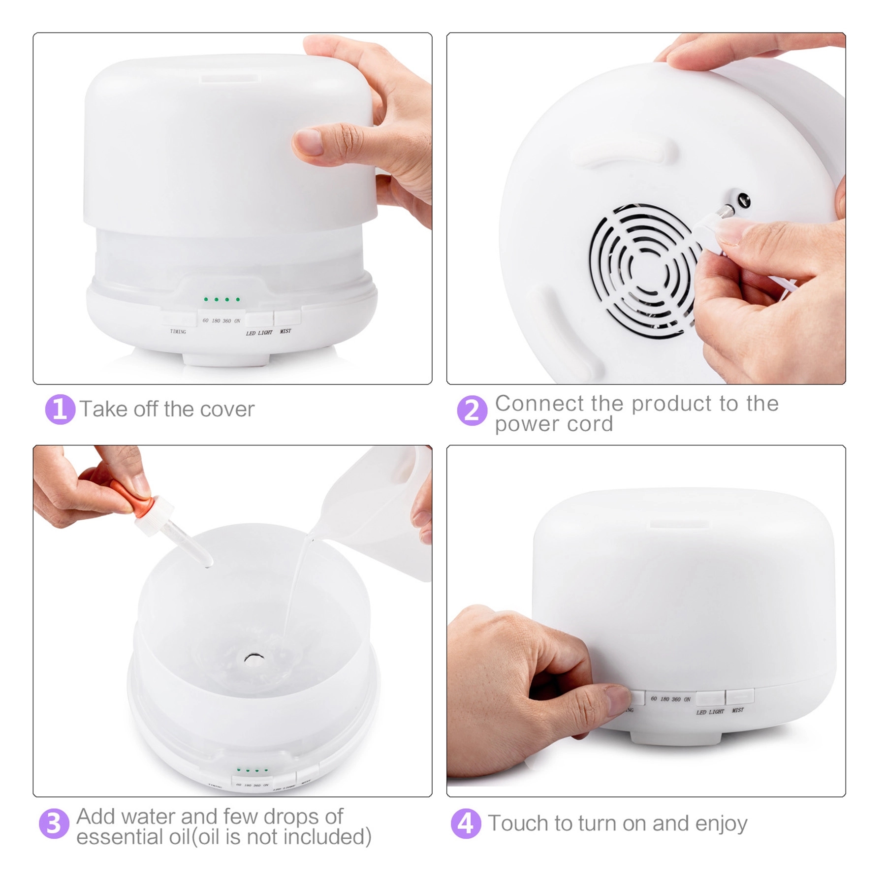 Premium, Essential Oil Diffuser Humidifier Vaporizer 4
