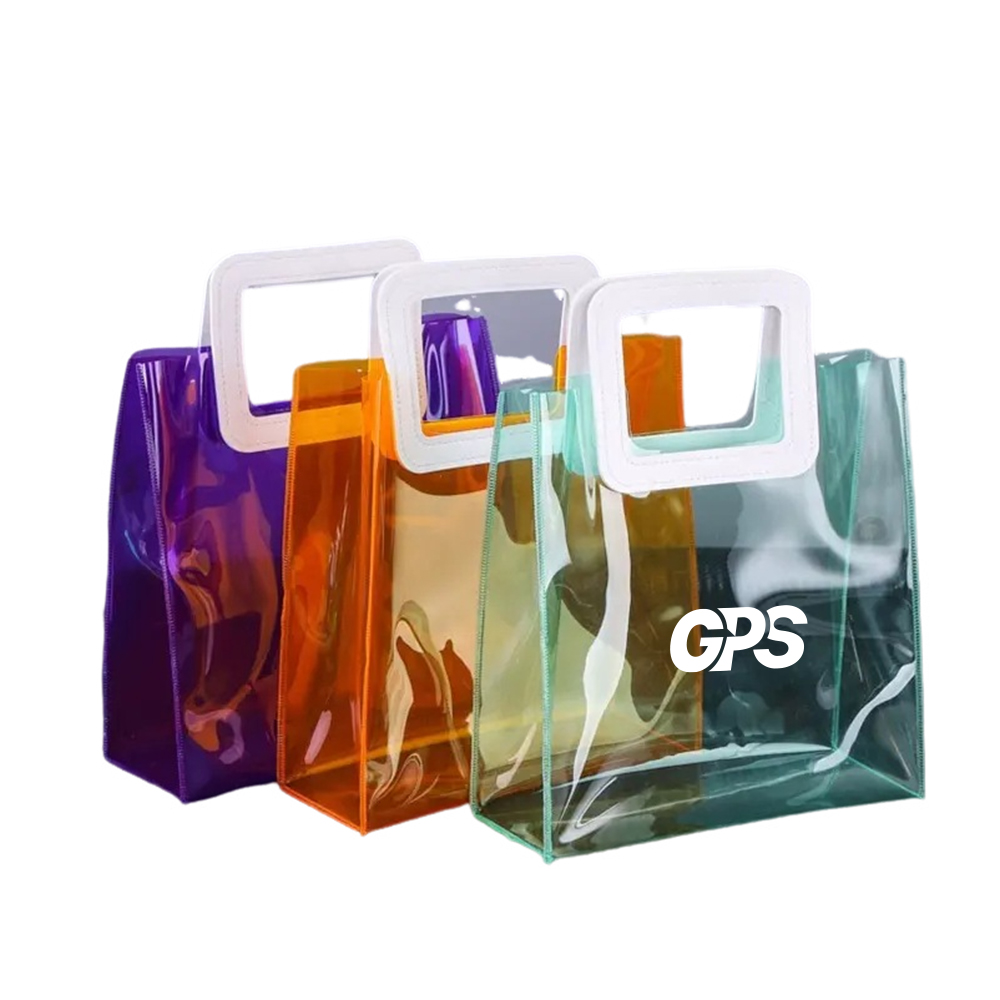 10 " Coloful Clear PVC Tote Bag