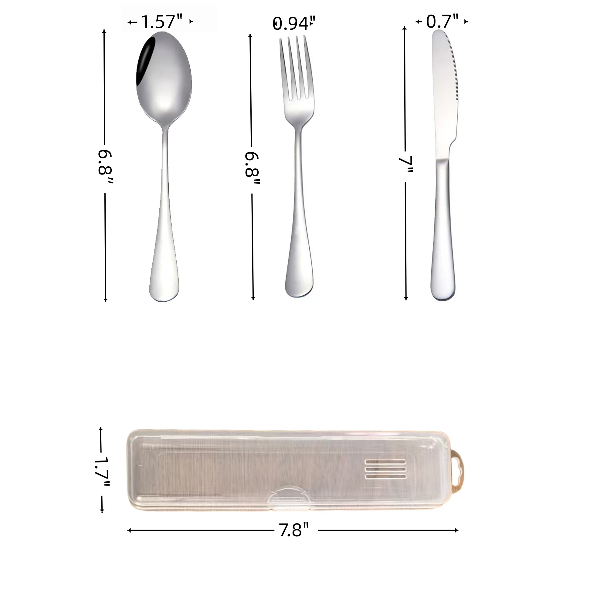 3 Piece Portable Travel Utensils Set With Case 2