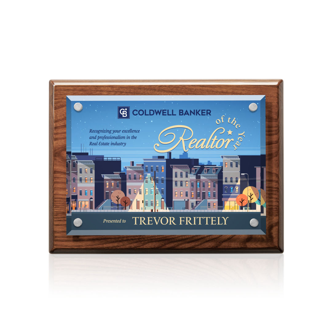 Caledon VividPrint™ Plaque - Walnut/Silver 10