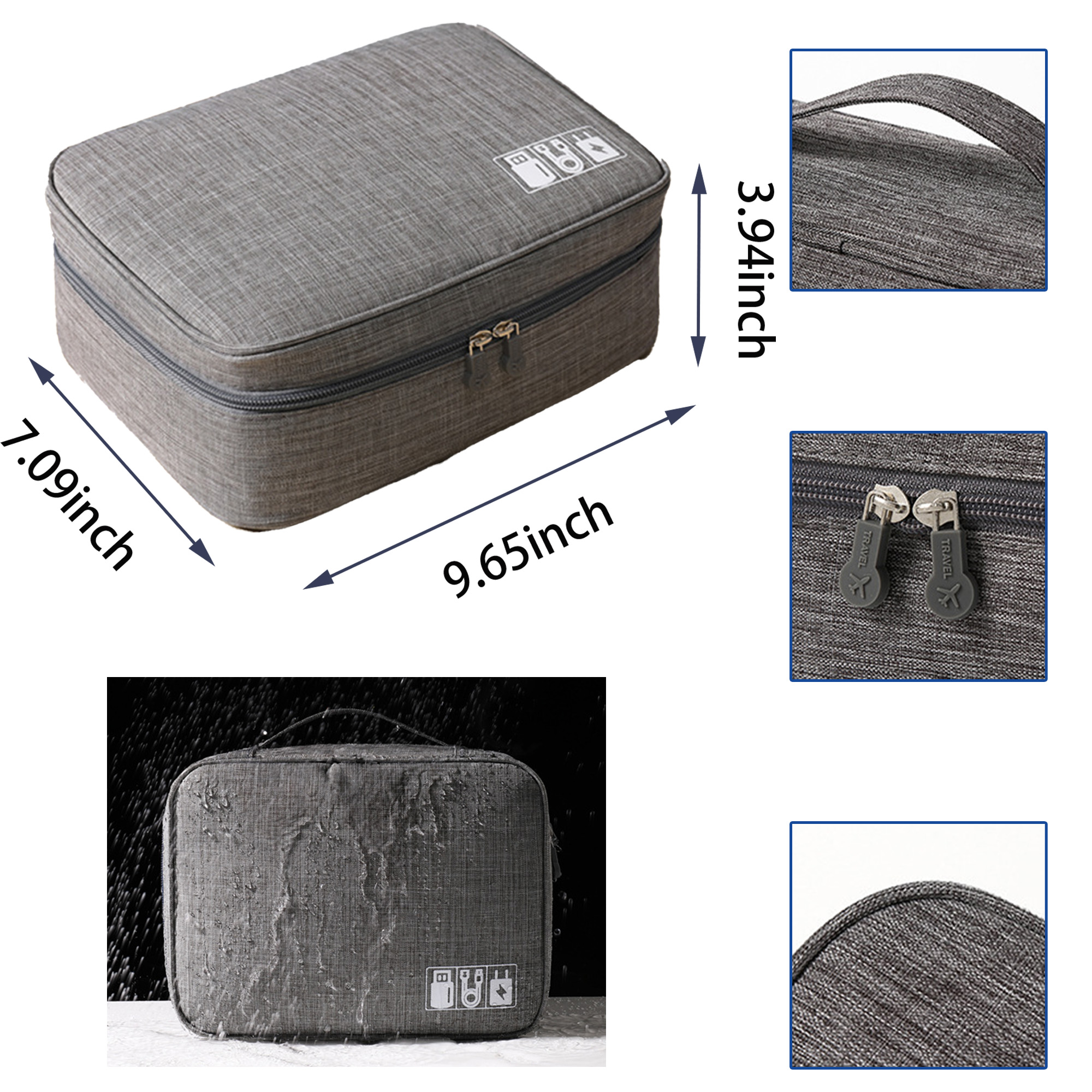 Full Color Double Layers Cable Organizer Storage Bag 2