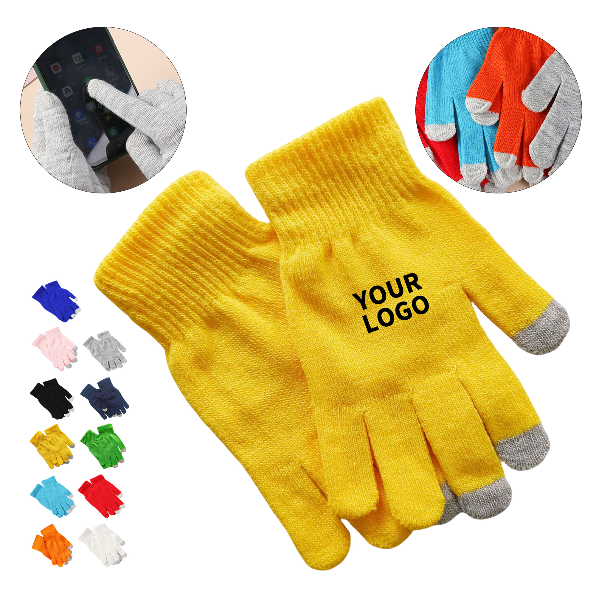 Acrylic Touch Screen Winter Gloves Three Finger Design 13