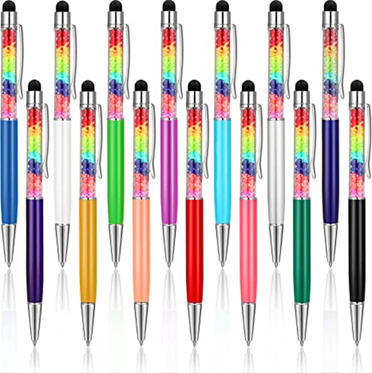 2-in-1 Refill Rainbow Diamond Writing Pens For Touch Screen 4