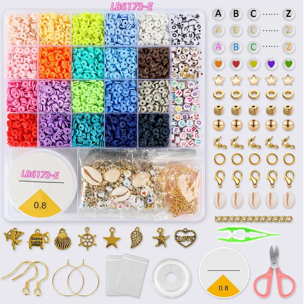 Lot DIY Friendship Bracelet Making Kit Beads and Charms Set 6