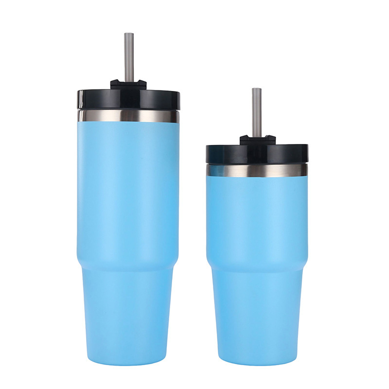 Stianless Steel Coffee Tumbler With Straw 4