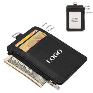 PU Leather Card Holder With Zip Pocket 21