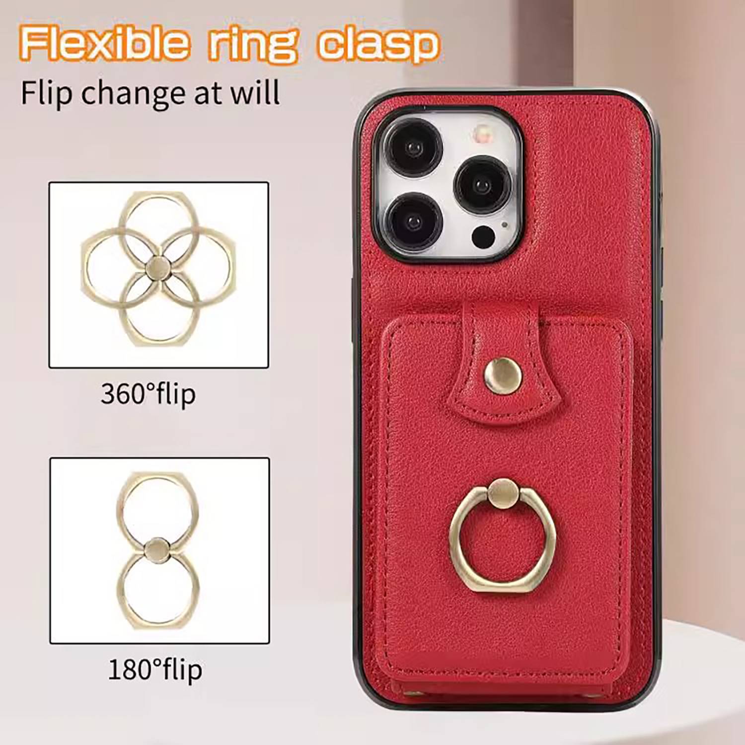 PU Leather Crossbody Phone Case w/ Wallet and Stand 5