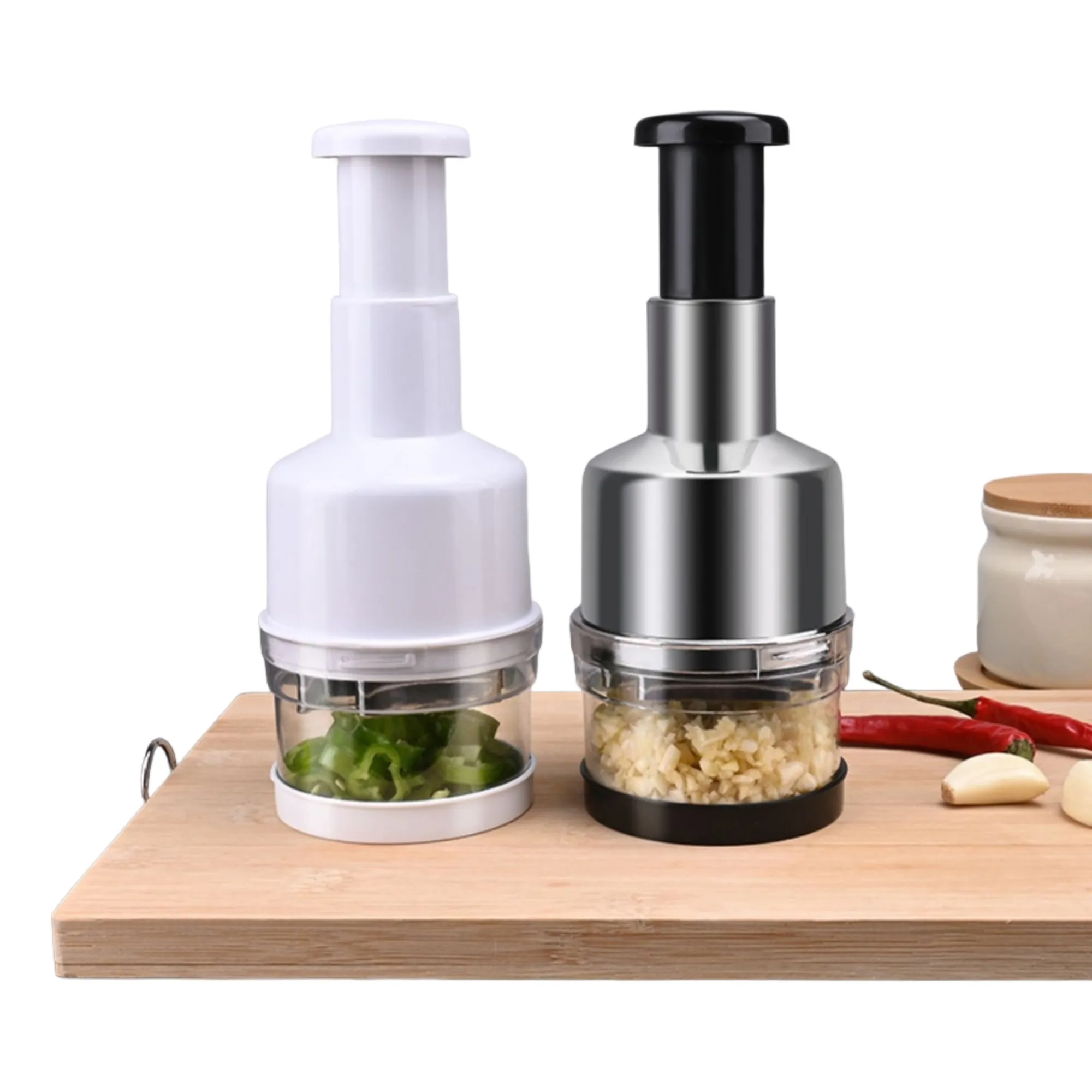 Portable Manual Hand Food Chopper Cut 6