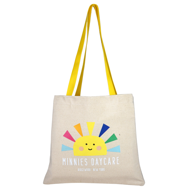 Flat Cotton Tote, with Poly Handles, Nylon Liner, custom tote bag with logo imprint 3