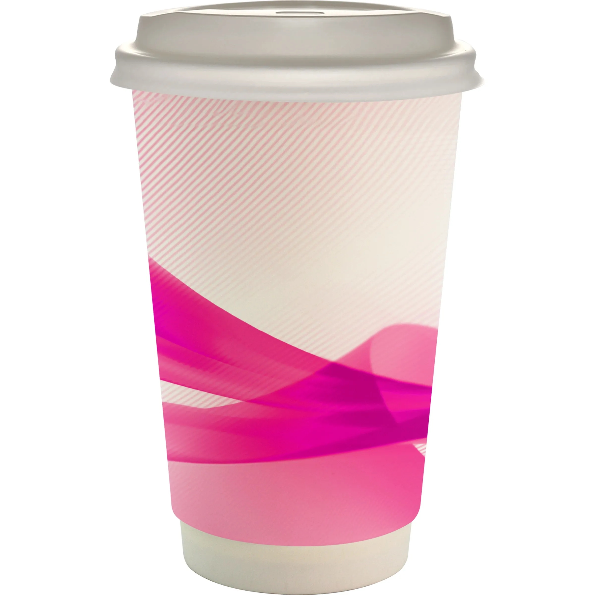 16 oz. Full Color Groovy Paper Cup With Lid 19