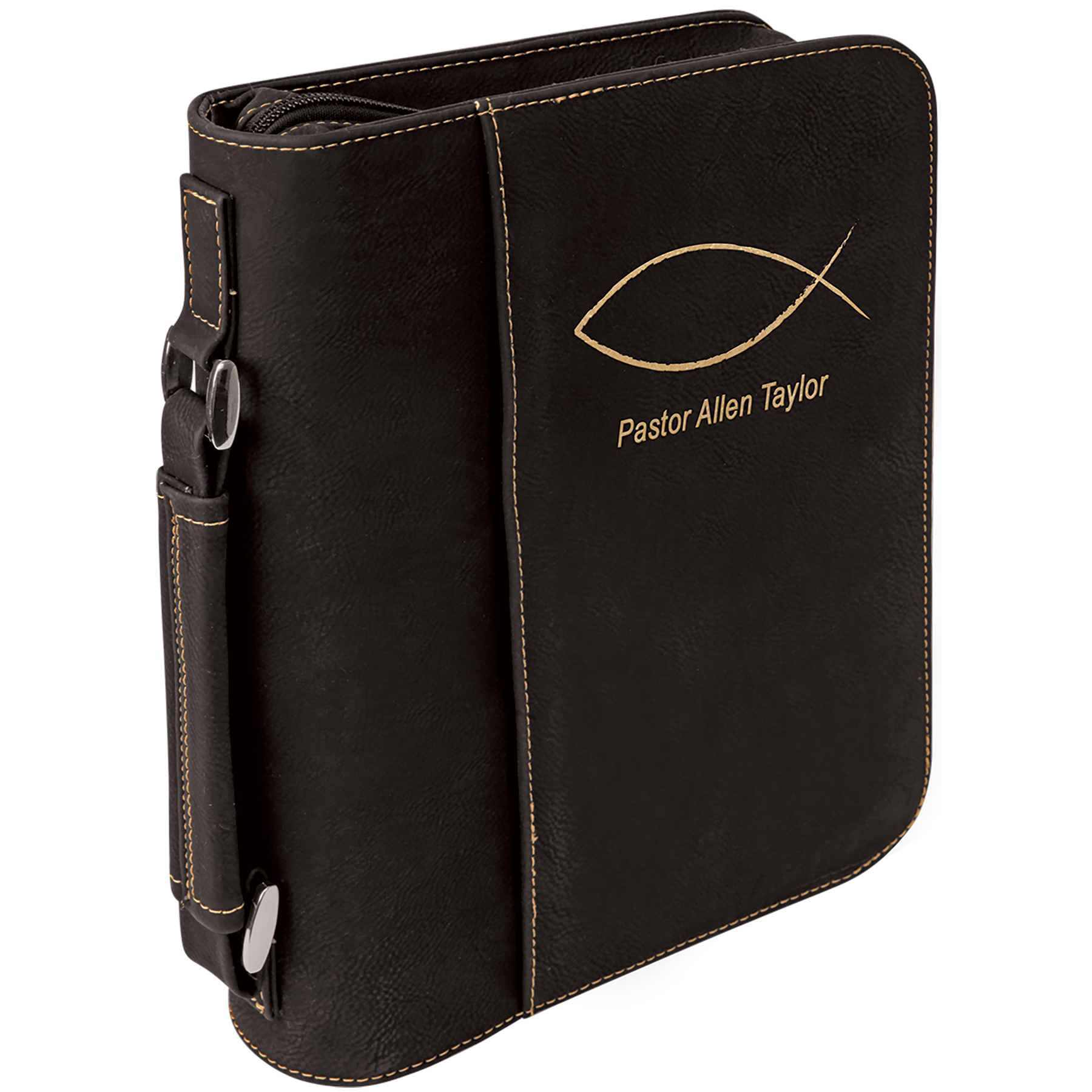 Leatherette Book/Bible Cover with Handle and Zipper (7 1/2" x 10 3/4") 7