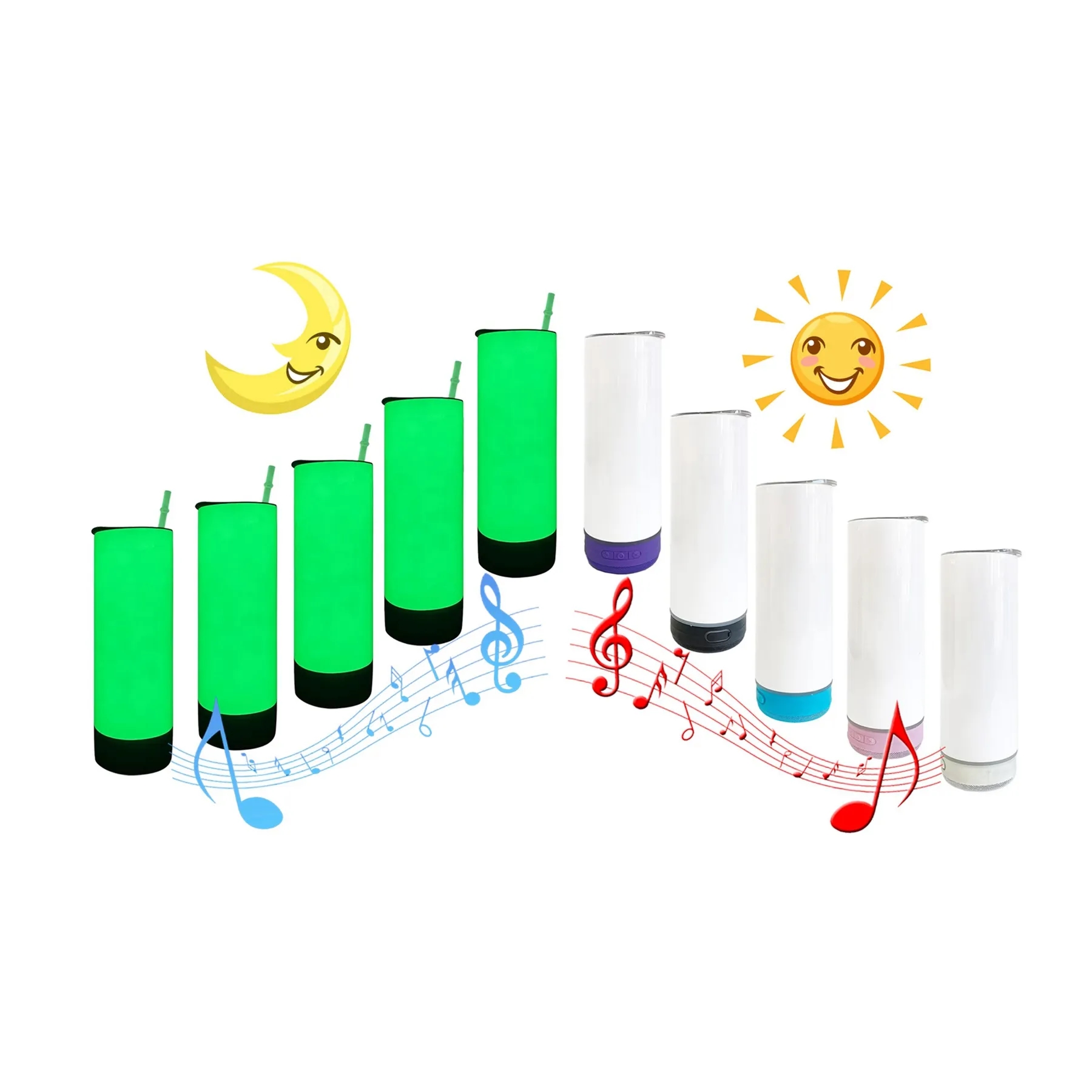 20 Oz. Luminous Vacuum Straight Mug with Wireless Speaker 3