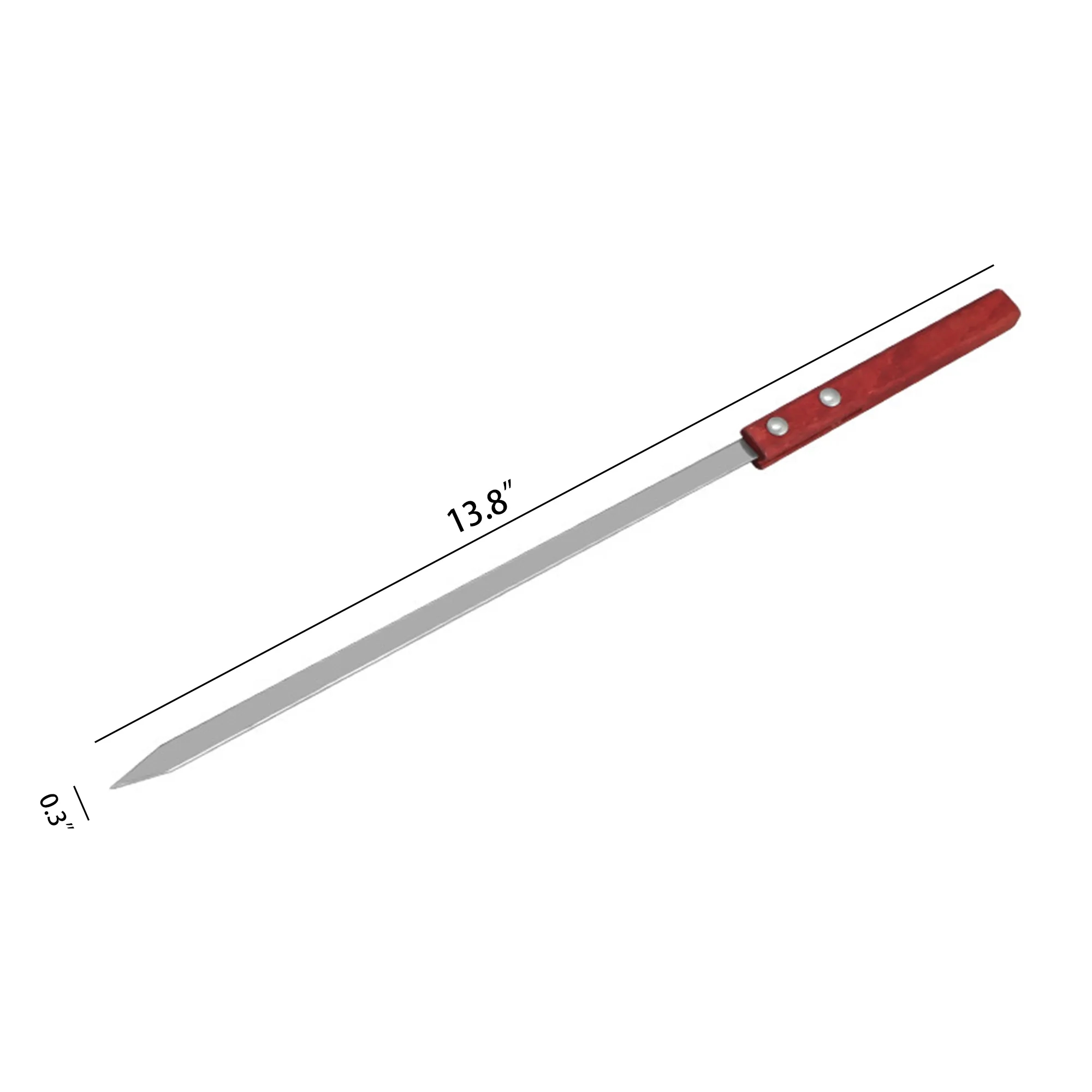Stainless Steel Wooden Handle Barbecue Skewers 2