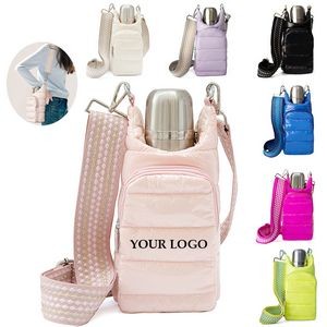 Water Bottle Holder Carrier Shoulder Bag With Strap Water Bottle Puffer Bag 5