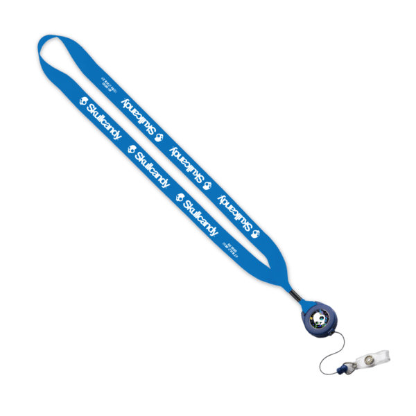 3/4" Polyester Lanyard with Metal Crimp & Retractable Badge Reel 159