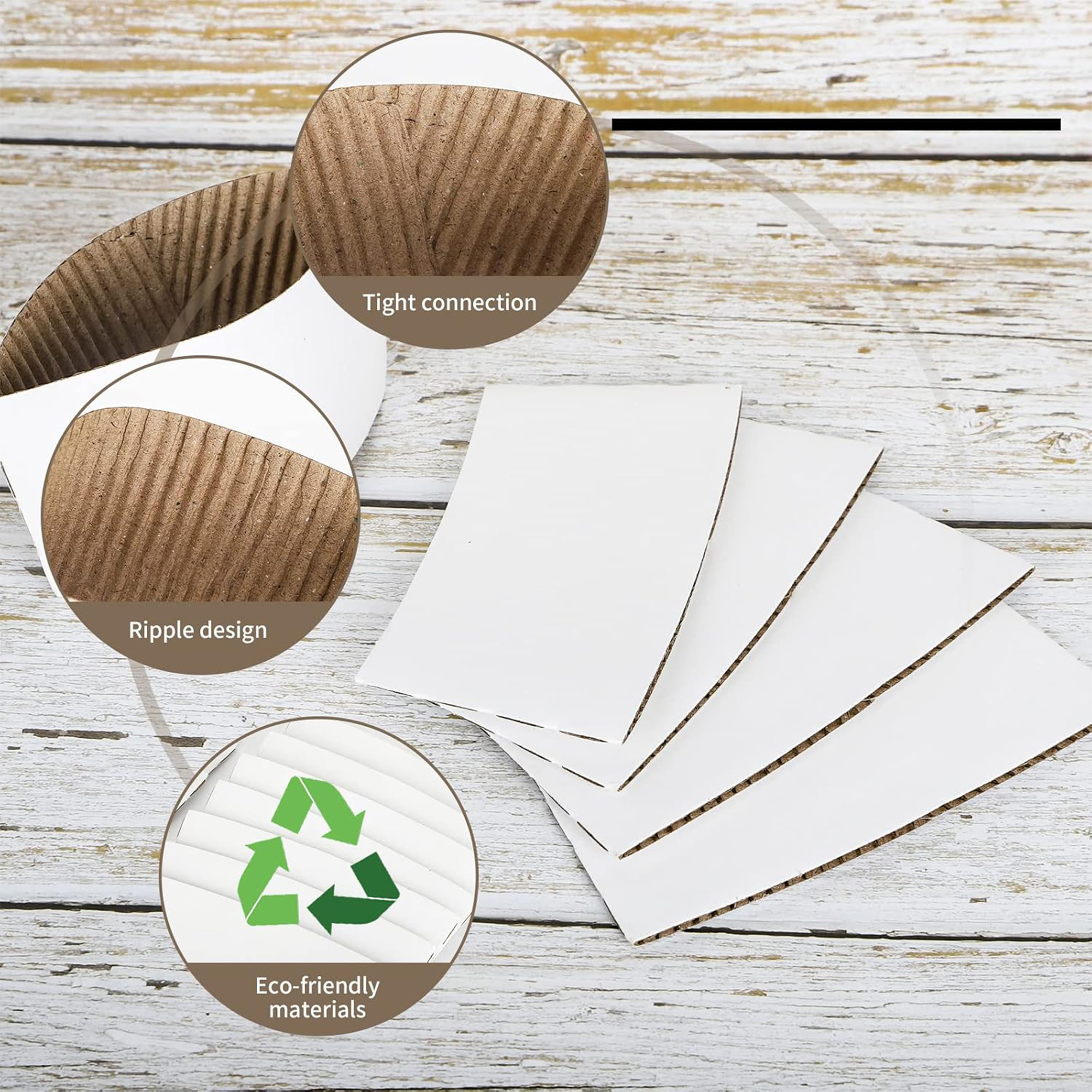12oz Corrugated Kraft Sleeve for Cold Hot 4