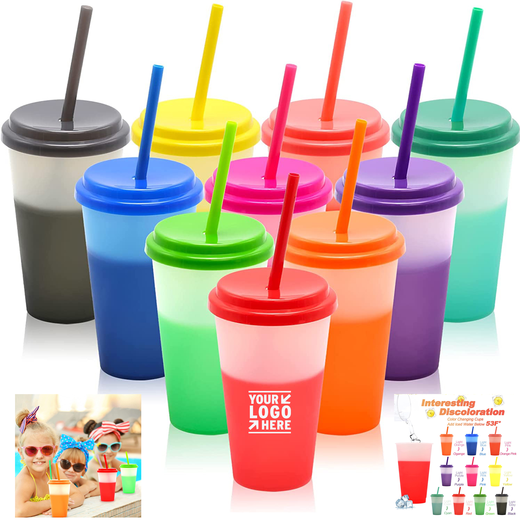 5 Pcs 12 oz Color Changing Cup 2